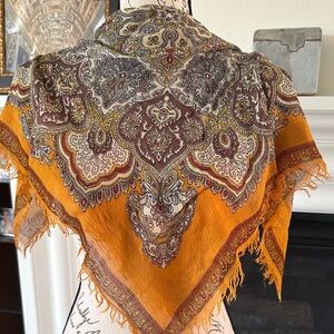 Free People Bohemian Paisley Fringe Scarf